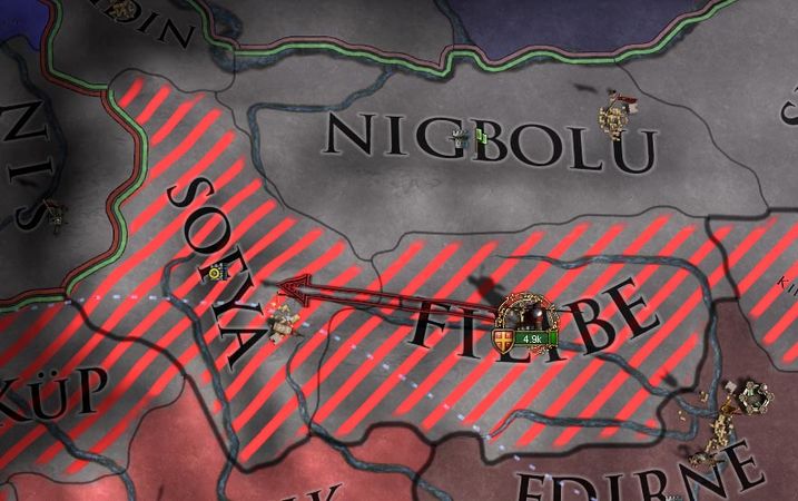 移动在Filibe和Sofya之间是可能的，因为Sofya相邻回归省份Nigbolu。
